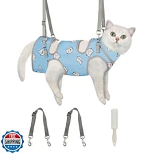 Supet Cat Grooming Hammock, Self-Adherent Cat Wrap for Cutting Nails, Anti-Es