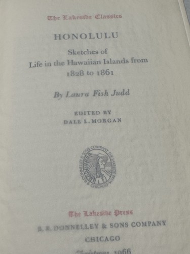 Antikes Buch HONOLULU Laura Fish Judd 1966 LAKESIDE CLASSICS Hawaiian Islands - Bild 9 von 15
