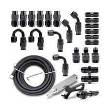 6AN PTFE Fuel Line Kit, Nylon Stainless Steel Braided Fuel Hose, LS Swap EFI ...