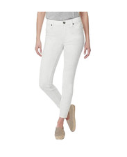 Buffalo David Bitton White Jeans Mid-Rise Stretch Skinny Ankle Grazer