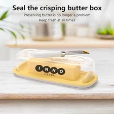 Butter Dish With Lid Spreader Knife Set mess  BPA Free Dishwasher Safe Plastic