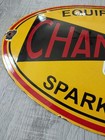 Vintage Porcelain CHAMPION Large Oval Convex Heavy Metal Sign,apprx.12inX19.75in — photo 4