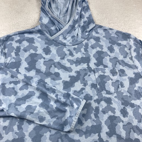 Free Fly Bamboo Lightweight Camo Hoodie Herren XXL Hellblau Langarm Angeln