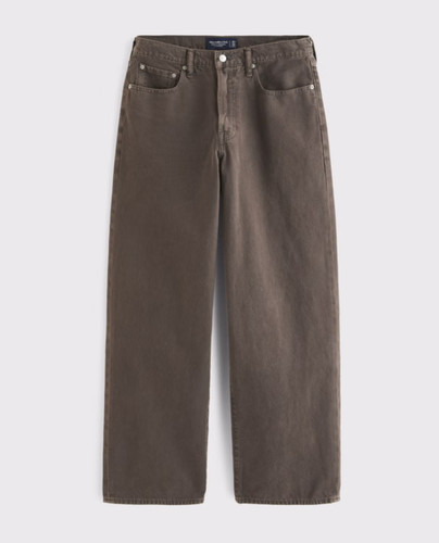 Abercrombie & Fitch Rigid Denim Ultra Baggy Jean Brown Wide Leg Y2K NWT Men's 32