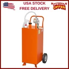 30 Gallon Fuel Caddy Fuel Storage Tank with Manual Transfer Pump for Cars Boats