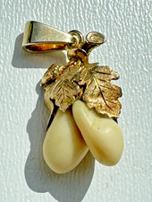 Vintage Trachtenschmuck Jagd Anhänger Pendant Silber Grandeln Gold  Nr.288