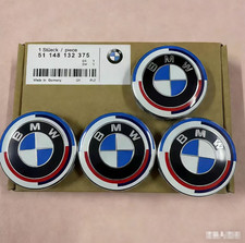 Set Of 4 68mm 50th Anniversary Wheel Center Hub Caps For Bmw Badge Rim Emblem