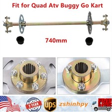 29" Go Kart Rear Live Axle Kit Chain Sprocket Brake Wheel Hub Assembly Go Cart 