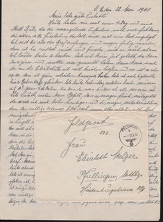 25. Infanterie Division. Raum Laon Frankreich. FP. Brief mit Inhalt 22. Mai 1940