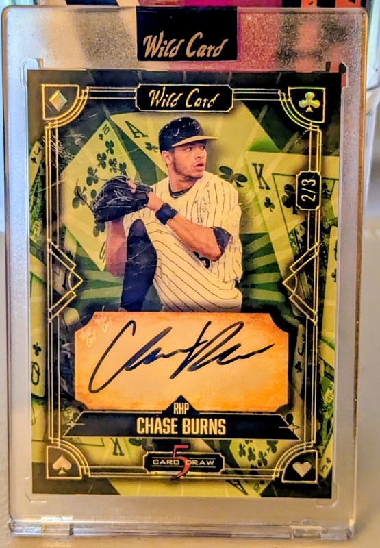 2024 Leaf Wild Card Green Rookie Auto #5CDCL-CB Chase Burns 2/3 Cincinnati Reds