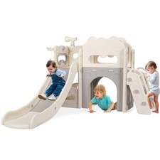 Kids Slide Climber Playset 8-in-1 Freestanding Slide Toddler Toys Indoor Outdoor