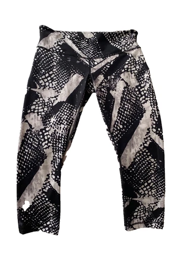 Lululemon Leggings 10 Gray Cropped Capri Mid rise Yoga Training Running Women's