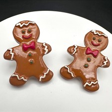 Vintage Y2K Gingerbread Man Earrings Christmas Staple Novelty Post Stud Jewelry