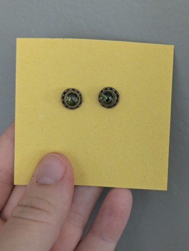 Vintage Y2K Silpada Peridot 925 Sterling Silver Petite Post Stud Earrings P1401