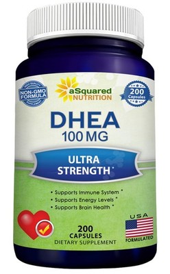 DHEA 100mg Supplement   200 Capsules   High Potency 200 Count (Pack of 1)