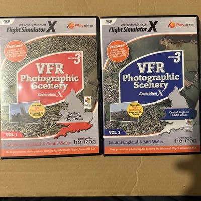 Playsims Flight Simulator X ADD ON VOL 1&2 Southern, Central England + Wales