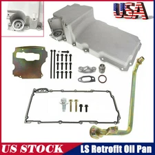 LS Swap Aluminum Oil Pan Retrofit Kit Low Profile For LS1 LS2 LS3 4.8L 5.3 6.0