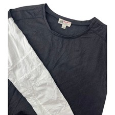 J.Crew Thomas Mason Wool Cotton Mixed Media Top Grey White Womens 6 B0144