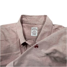 Brooks Brothers Shirt Mens XL Red Oxford Traditional Fit Non Iron Stretch