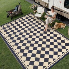 Outdoor Rug Weatherproof, Rugs Plastic Straw Large 300x420cm Carpet U...
