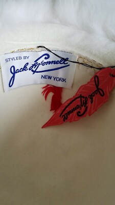 ? Authentic Jack McConnell Off-White Fur Hat With Studded  display picture 1