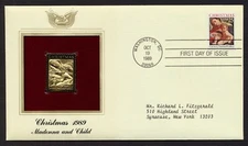 #2427 25c Madonna and Child, Golden Replica FDC **ANY 5=FREE SHIPPING**
