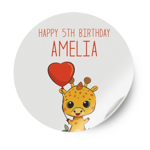 Pegatinas Personalizadas Cualquier Nombre Diseño Jirafa Cumpleaños Decoración Fiesta Etiqueta 55 - Imagen 8 de 11