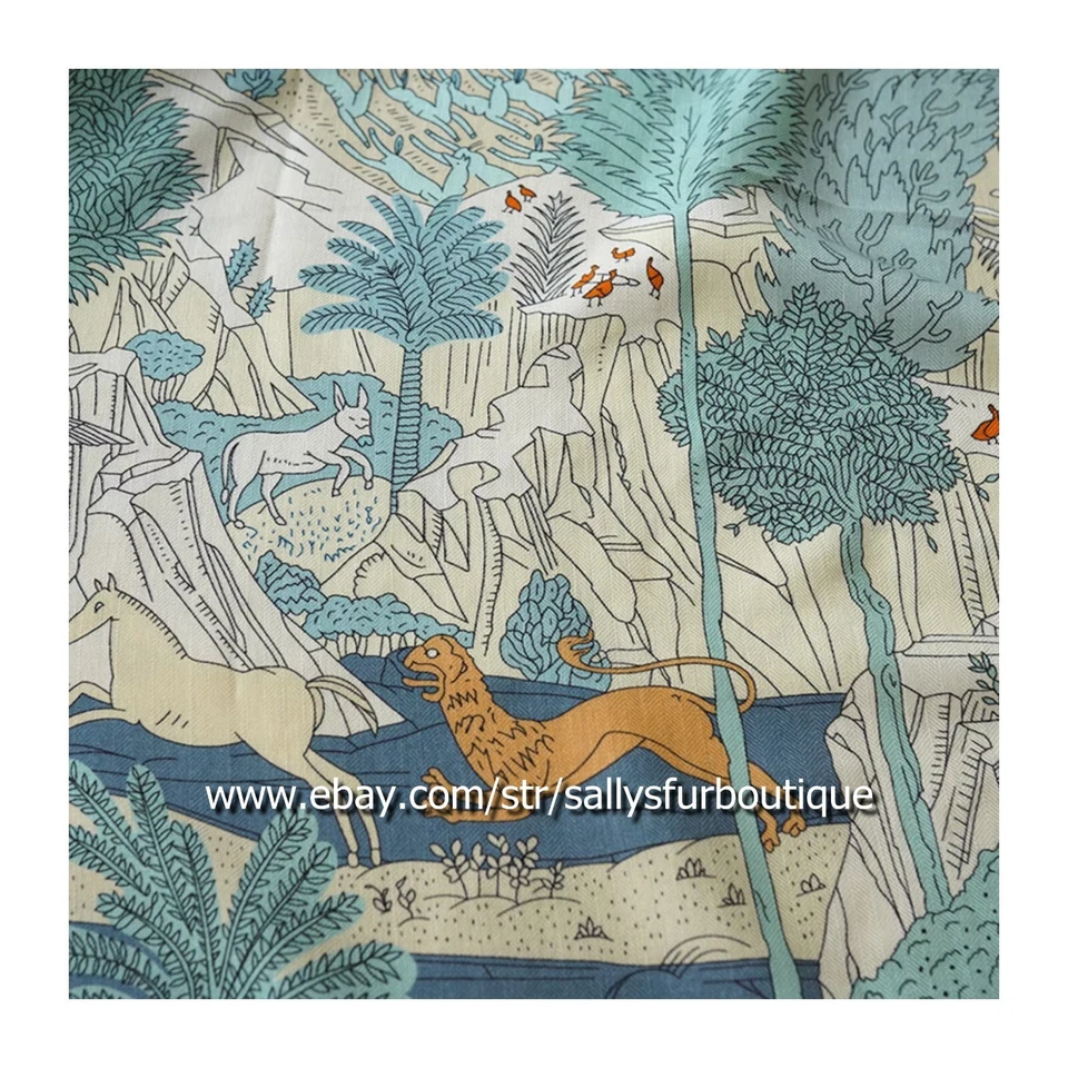 Шарф Sallys Boutique 70% кашемир 30% шелк печать животных 2 лица шаль 53 дюйма - Изображение 3 из 4