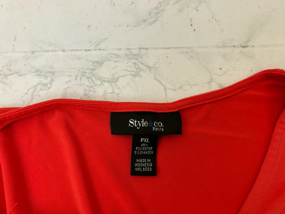 Blusa Style & Co Top Feminina Tamanho PXL Pulôver Pequeno Sem Mangas Laranja C2 - Imagem 4 de 4