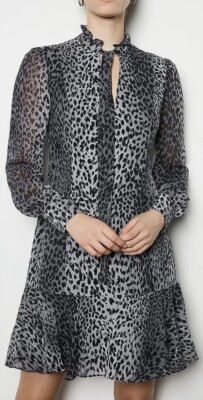 karen millen leopard print maxi dress Leopard Viscose Woven Maxi Dress With Gold Chain Neck Detail