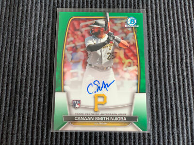 2023 BOWMAN CHROME CANAAN SMITH-NJIGBA *GREEN REFRACTOR RC AUTO #5/99*  PIRATES