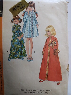 Robe Short Long Sleep Lounge Girls 6 McCalls 2697 Sewing Pattern VTG 70s Cut