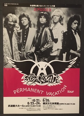 AEROSMITH Permanent Vacation Tour JAPAN 1988 Concert FLYER