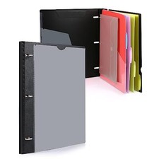 Telescoping Project Organizer, Refillable 3 Ring Binder Pocket 1PC Black