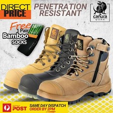 Safety Work Boots Steel Toe Anti Static Nubuck Leather Construction Industrial