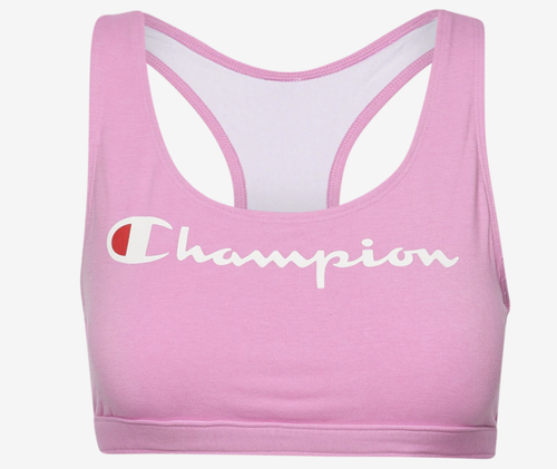 Champion Women's Sports Bra Life Script Logo Racerback Pink Size XS