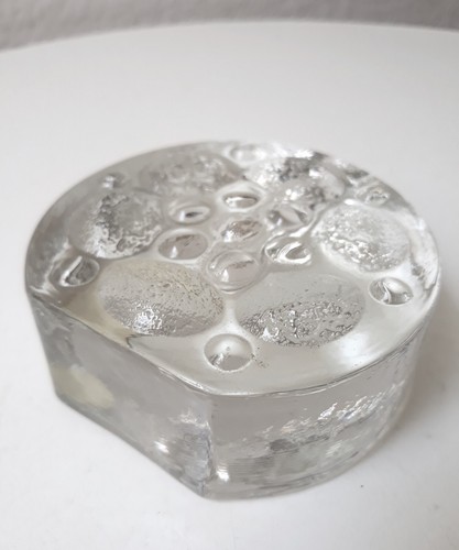 70s Kompakter "Walter" Glasblock Vase Eisglas Blockkristall Zweigvase Deko 70er - Picture 4 of 6