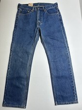 Levi's 505 Regular Fit Jeans Men's Blue Denim Straight Leg Size 33x30 Casual