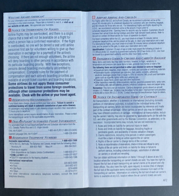 American Airlines Ticket Jacket - Boeing 767 Tail Cover (AF2