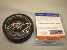 Ryan Johansen Signed Blue Jackets Official Game Hockey Puck Auto PSA/DNA COA 1A
