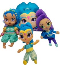 Nickelodeon Shimmer  Shine Lot Of 4 Shine Pillow Pet Rubber Doll  Plush  Zeta