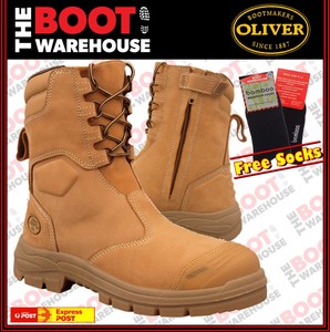 OLIVER High Leg Zip Side Steel Toe Work Boots  