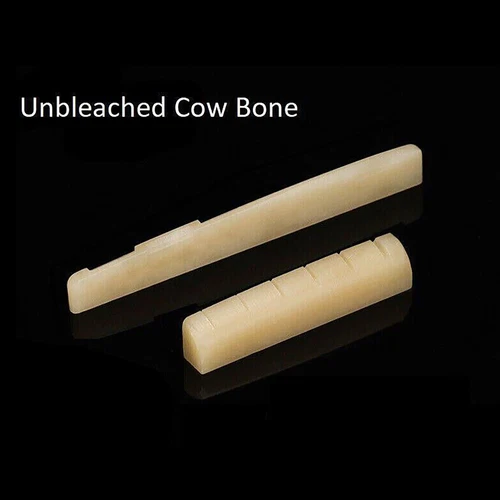 6-String Acoustic Guitar Unbleached Cow Bone Nut 43x6x9mm Saddle 2-7/8"x1/8"x3/8