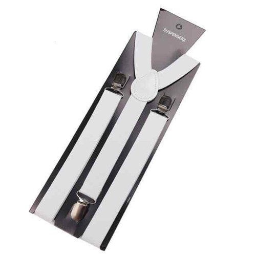 ADJUSTABLE BRACES MENS UNISEX TROUSER ELASTIC Y-BACK SUSPENDERS METAL CLIPON - Picture 24 of 25