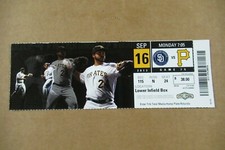 PIRATES VS PADRES 9/16/2013 FULL TICKET ~ ANDREW CASHNER (CG 1-HIT SHUTOUT)