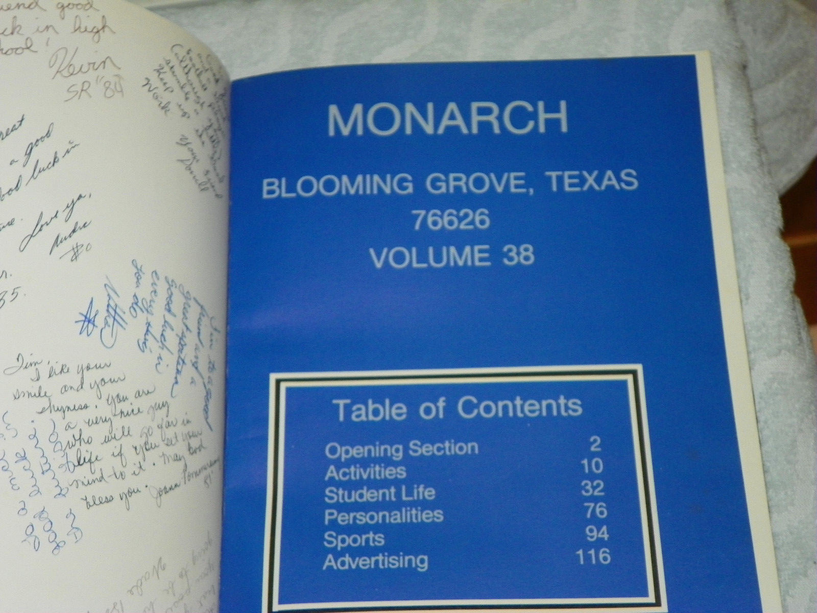 1981 BLOOMING GROVE SCHOOL Yearbook K 12 Monarch BLOOMING GROVE TEXAS eBay