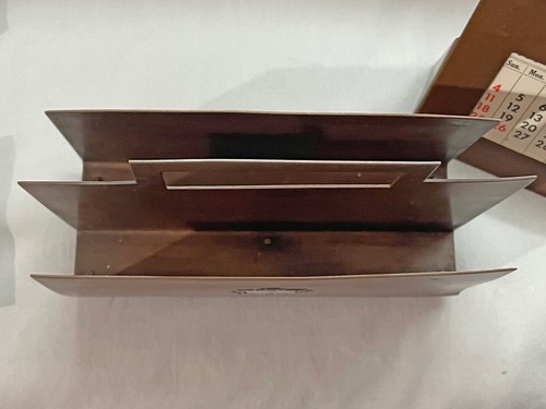 HEINTZ METAL ARTS DESK SET WITH INKWELL - 4 PIECES - STERLING ON BRONZE - Picture 6 of 11