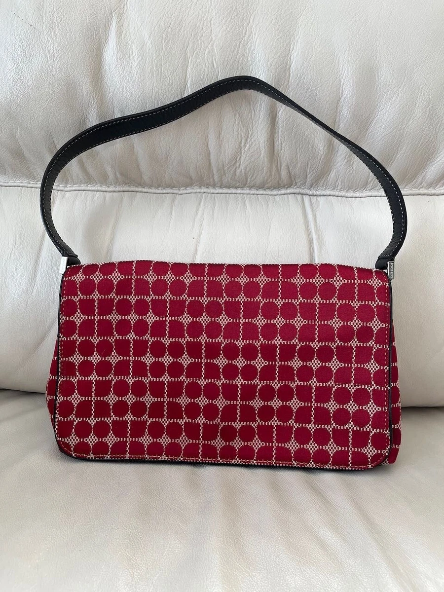 VINTAGE Kate Spade Baguette Small Purse with flap Red Dot Noel