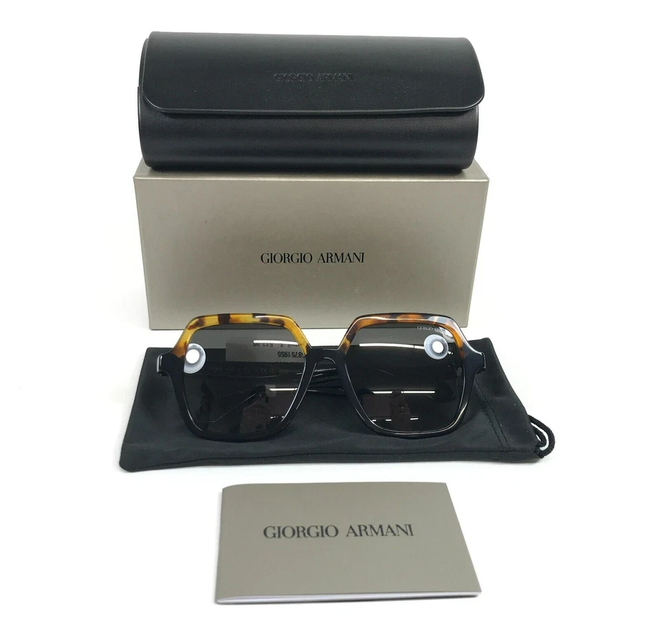 Giorgio Armani Sunglasses AR8193-U 5875/19 Yellow Havana Black w/ Grey Gradient - Image 2 of 4