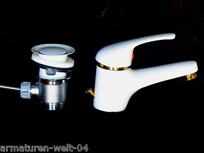 WAGNER Rubinetto monocomando per lavabo lavabo bagno bianco/oro